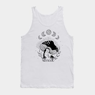 Moon Phase Fungi Mushroom Night Art Tank Top